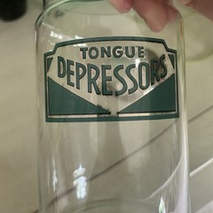 VTG Profex Medical Office Apothecary Jar w/ Lid Art Deco Tongue Depressors