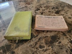 File box & 70 antique prescriptions (1910) – Codeine, Poisons, Equine
