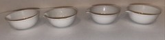 4 Vintage Coors USA White Porcelain Labware Beakers Cups 2-1/2” round with Spout