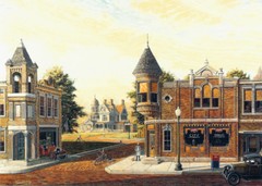 Rexall Drugstore RX Pharmacy Apothecary Fire Station Mail Box Art SIGNED Souders