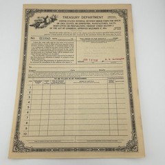 Vintage 1926 Treasury Department Opium Coca Leaves Order Form Philadelphia PA