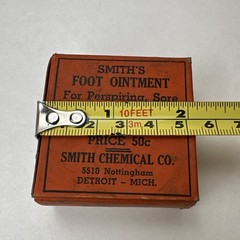 Vintage Smith’s Foot Ointment Detroit Michigan Empty Box Smith Chemical Co