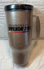 Effexor XR Mug Drug Rep Pharmaceutical Promo Advertising Plastic W/ Lid – New