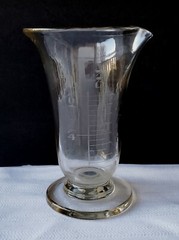 Antique Handblown Hand Etched Footed Apothecary Beaker