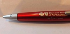 Vintage Blue Cross Blue Shield NC Advertising Pen Red Plastic Writes