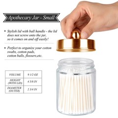 Apothecary Jars 3 Pack – Glass Bathroom Containers with Stainless Steel Lids …