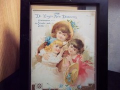 DR KINGS NEW DISCOVERY AD PRINTS 2 SIDED ALSO WITH VTG GLASS BOTTLE #1479