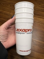 Lexapro Pharmaceutical RX Rep Promotional Plastic Drinking Cups Set of 4