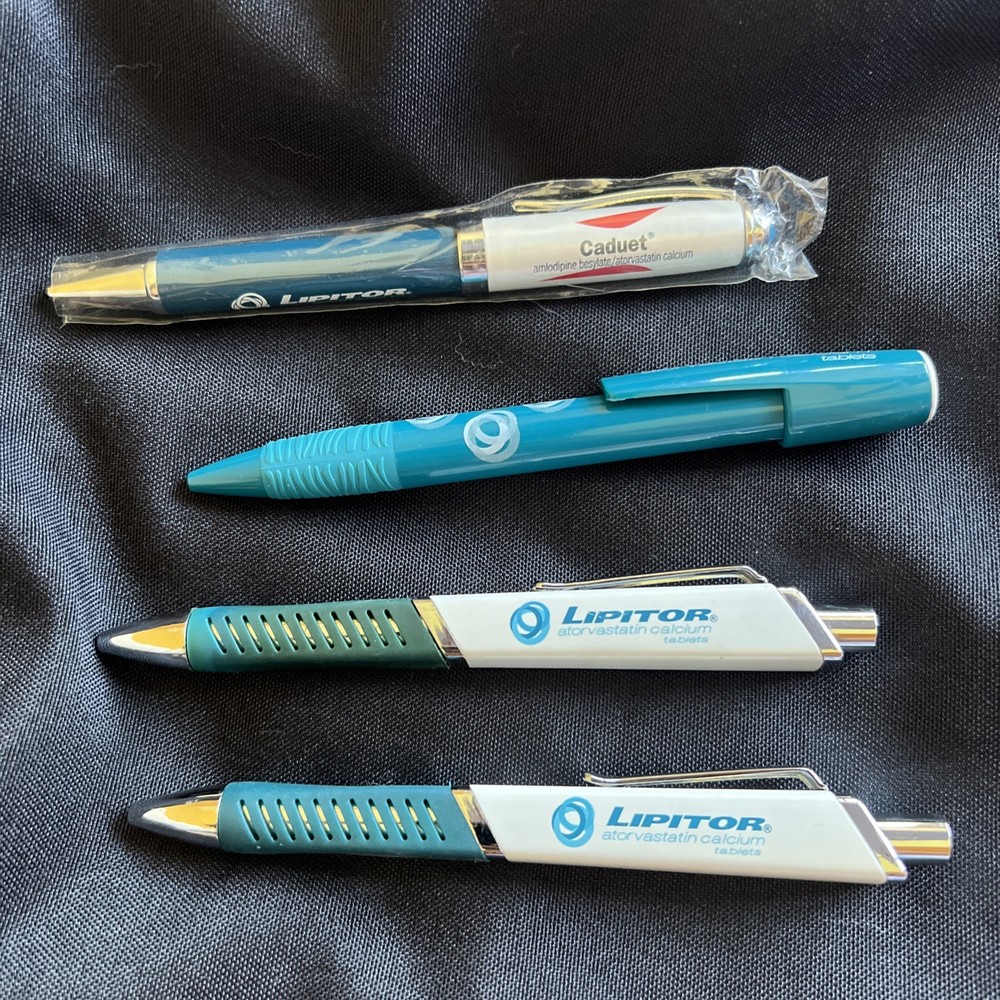 Lot Of 4 Lipitor Pharmaceutical Drug Rep Pens