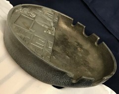 Old Pharmacist Advertising: Rare Vintage Pewter Apothecary Ashtray