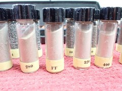 Vintage Rare Set of Carborundum Co. Sample Display Set of Grit Sizes