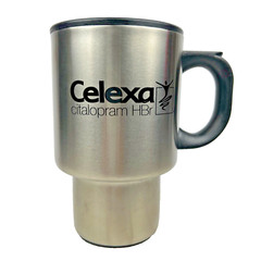 Celexa Pharmaceutical Advertising Travel Mug Stainless Steel 1998 Vintage RARE