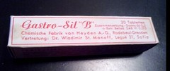 ANTIQUE medical pharm.CHEM.FABRIK VON HEIDEN „Gastro-Sil B“-20 tabl.in unop.vial