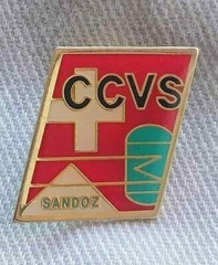 🔴SANDOZ CCVS Pharmaceuticals pin LSD Albert Hofmann Logo Badge Numbered 0107🔴