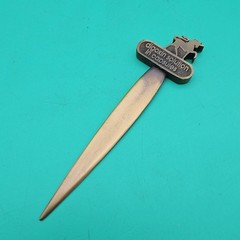 Vintage Lanoxicaps Digoxin Solution In Capsules Letter Opener Unicorn Brass