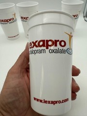 Lexapro Pharmaceutical RX Rep Promotional Plastic Drinking Cups Set of 4