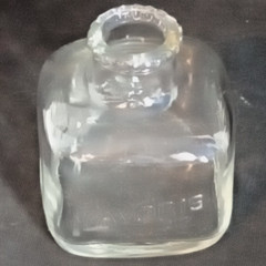 Vintage Lavoris Clear Glass Mouthwash Square Jar Bottle Starburst design EUC