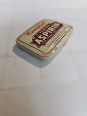 Open Box 1939 Certified Brand Aspirin 12 Tablet Pocket Pill Tin Antique Mini Tin