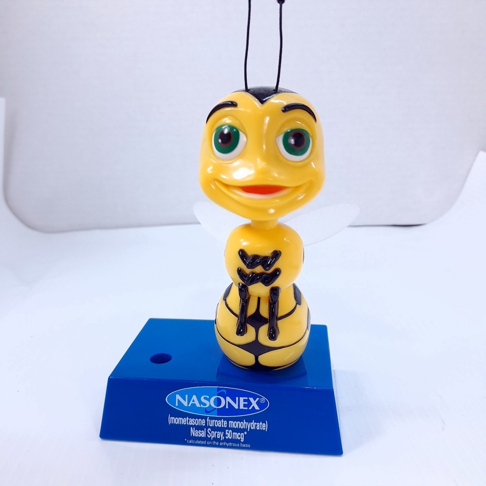 NASONEX Bobblehead Pen Holder Plastic Nasal Spray Drug Rep promo Bee bobble head