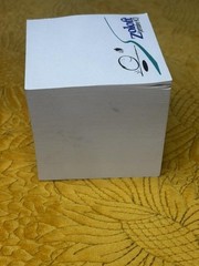 Vintage Promo Sticky Note Paper Cube White Memo Pad Pharma Ad Logo