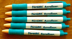 FORADIL Drug Rep Pharmaceutical PENS NOS NEW Case Lot 5 Stored unused RubberGrip