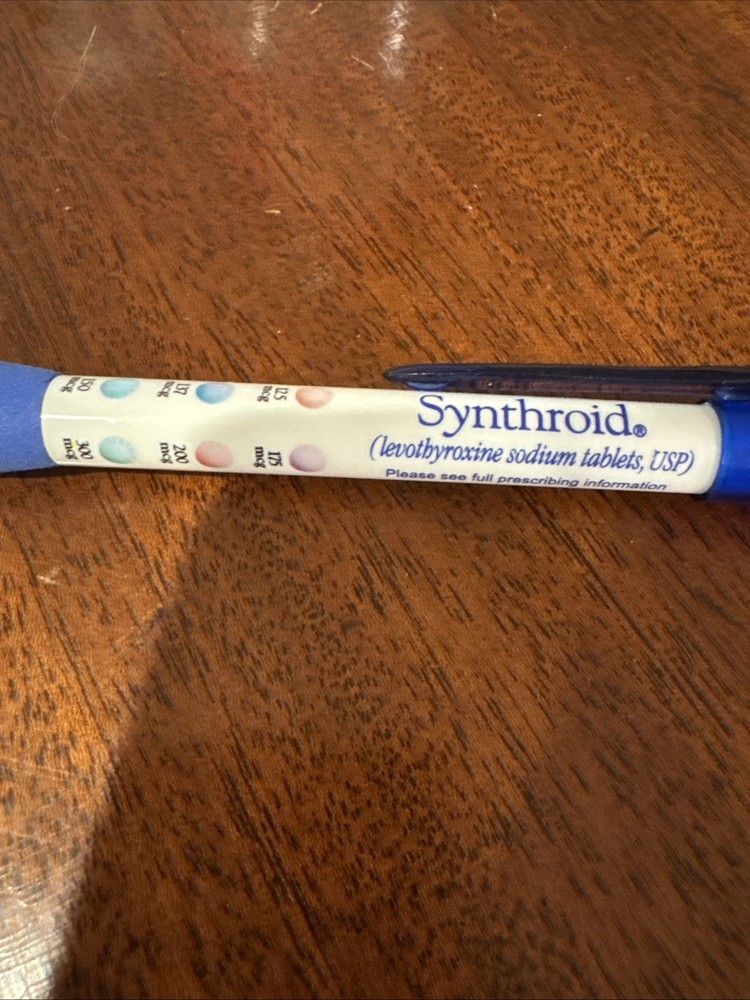 Pharmaceutical Marketing Promotional Vintage Pen Adv Collectible Synthroid