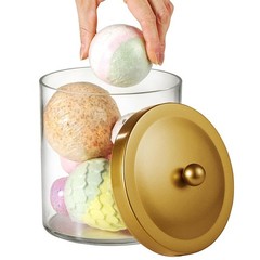 SheeChung 3 Pack 50 Ounce Large Clear Apothecary Jar with Gold Rust-Proof Lid…