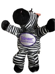 VTG Zebra Plush Advertising Drug Rep Pharma Stuffed Animal Zithro Pfizer 2002