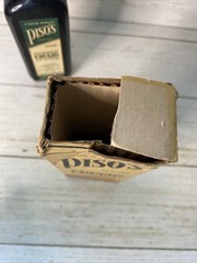 Vintage PISO’S Chloroform Cough Syrup Medicine Bottle Rare Original Box Amber