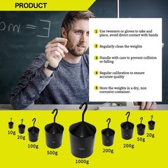 Hook Weight Set,9 Piece Hooked Weight Mass Set 10g – 1,000g
