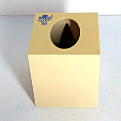 Vtg 1987 Entex LA Puffs Plus Tissue Box Cover Holder Cube Funny Nose Mustache
