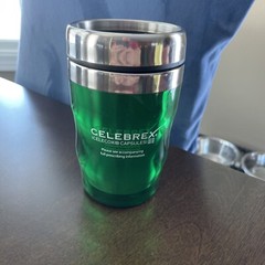 Celebrex Pfizer NEW travel coffee mug tumbler