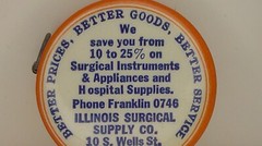advertising Illinois surgical supply celluloid tape measure picture instruments