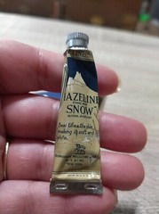 Antique vintage 1920s Hazeline Snow skin whitening cream tube, box
