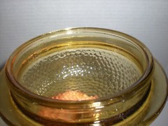Vintage Apothecary Jar Amber Yellow Urn Ginger Glass Canister 9″
