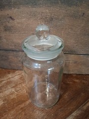British Made S3 X237 Apothecary Jar Vintage 1980s Heavy Clear Glass 9.75 Inches
