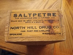 Vintage Wooden Apothecary Pharmacist Medicine Box Saltpetre Spokane Washington