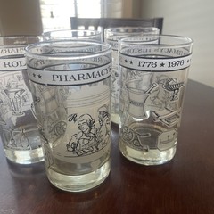 5 Libby MCM Pharmacy’s Historic Role 1776-1976 Glasses 5-5”