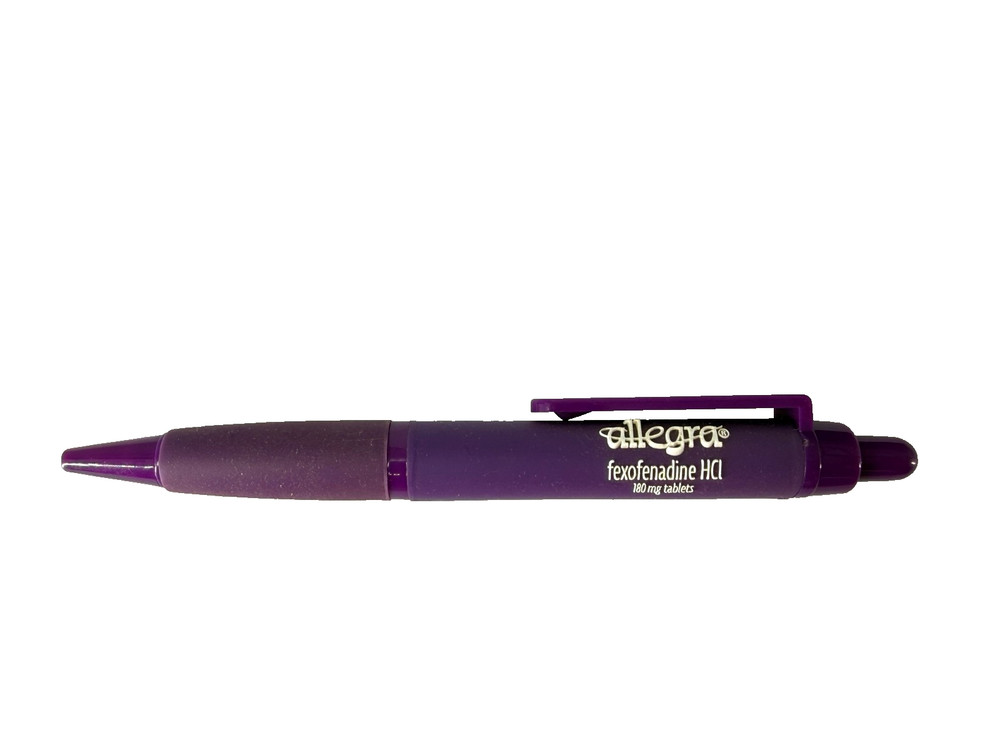 Allegra DRUG REP eye-catching chunky pen – RAISED LOGO – Collectible NON WORKING