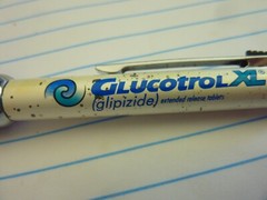 Drug Rep GLUCOTROL XL Pen Collectible Metal Black/Red/Pencil/Stylus RARE