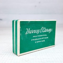 Vintage Harvey & Carey Prescription Service Hinged Pill Box Pharmacy 2.5 x 1.5″