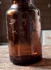 lot vtg amber brown glass empty vial for display medical pharmacy old time doc