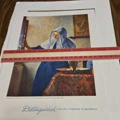 Vtge 1960s Medical Ephemera Renese Art With Letter Advertising Pfizer Vermeer