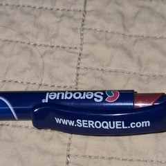 Pharmaceutical Drug Rep Vintage Pen Seroquel Plastic Advertising