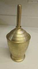 Mortar and Pestle with Lid – Solid Brass – 4.2 lbs – Vintage Apothecary