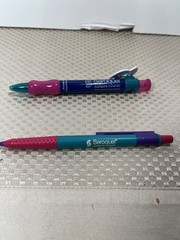 Lot of 2 Drug Rep SEROQUEL Collectible Pharmaceutical Pens Large S-Logo Clip