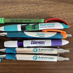 Lot 11 Metal Plastic Pharmaceutical Drug Rep Pens Medical Collectibles *Most Dry
