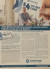 2012 Lipitor PRINT AD Lower Cholesterol Co-Pay Card Pfizer Pharmaceutical PA05
