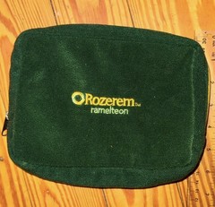 Rozerem Ramelteon Promotional Green Zip Bag Pharmaceutical Collectible Pouch