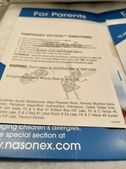 NASONEX 2005 Pharma “ BEE PREPARED: Info & Fun Stuff “ Packet-child allergies